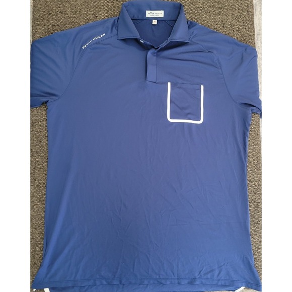 Peter Millar Men's Summer Comfort Blue Polo Shirt Size Medium - Picture 2 of 6